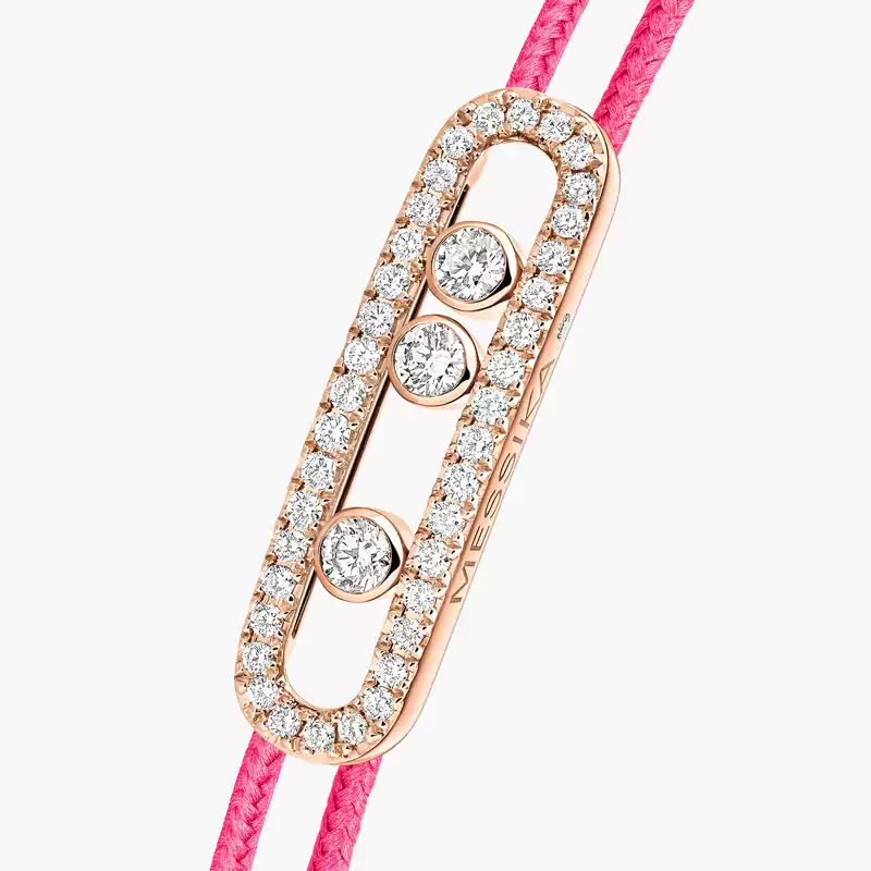 Messika CARE(S) Pink Cord Pavé Bracelet Pink Gold For Her Diamond Bracelet 14654-PG