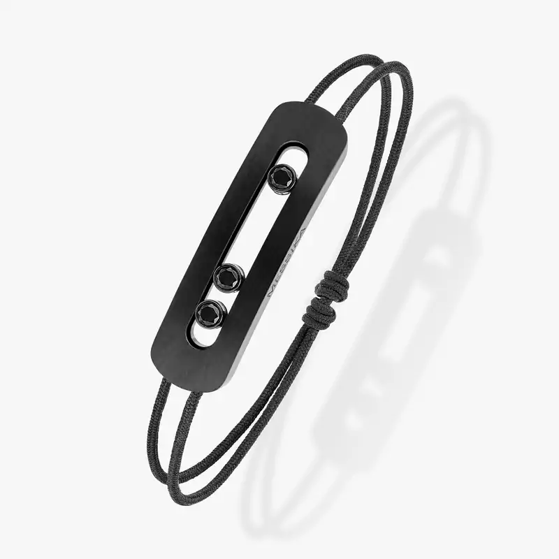 Move Titanium Black XL Cord Black Titanium For Her Diamond Bracelet 12534-TB