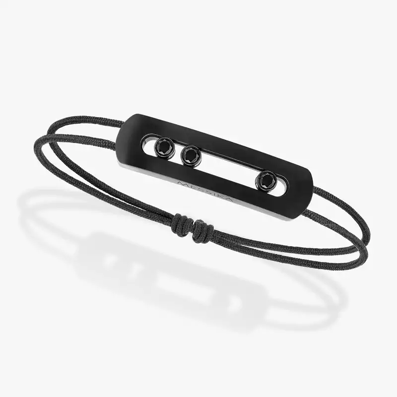 Move Titanium Black XL Cord Black Titanium For Her Diamond Bracelet 12534-TB