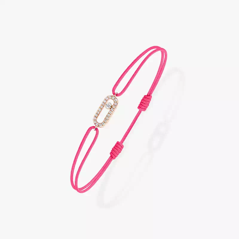Move Uno Pink Cord Bracelet Pink Gold For Her Diamond Bracelet 13290-PG