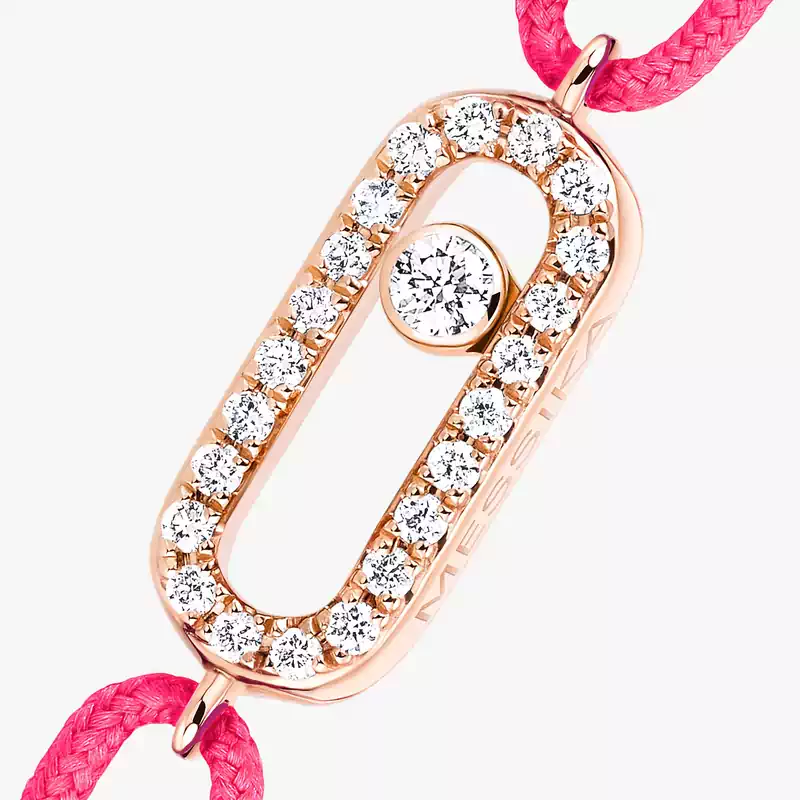 Move Uno Pink Cord Bracelet Pink Gold For Her Diamond Bracelet 13290-PG