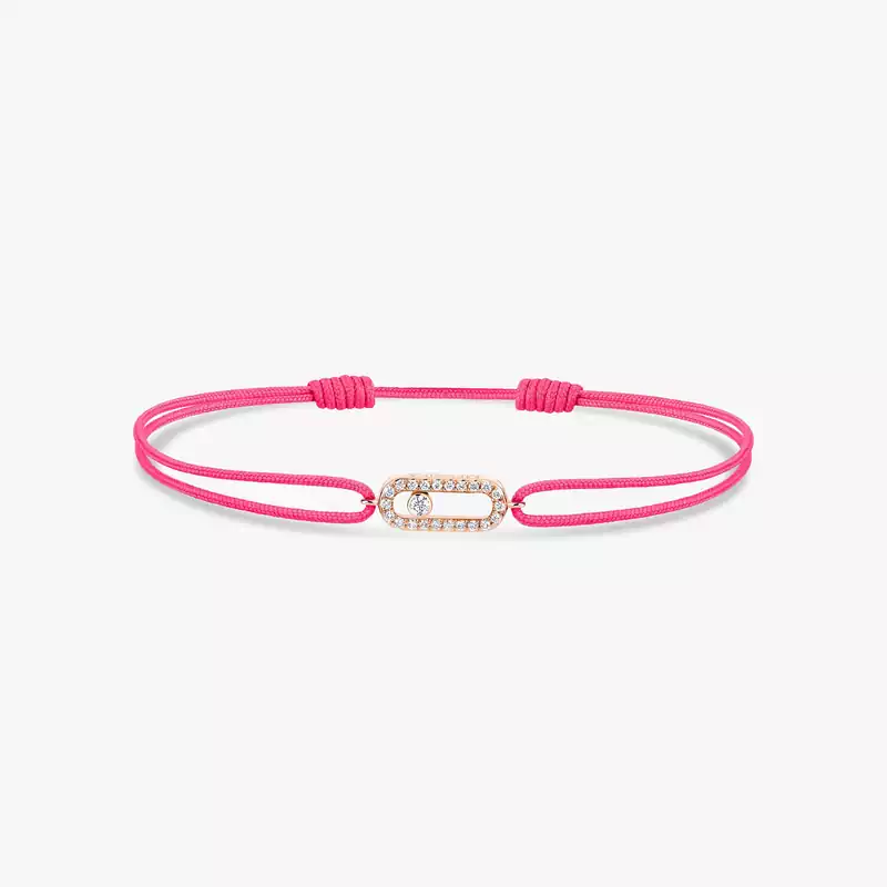 Move Uno Pink Cord Bracelet Pink Gold For Her Diamond Bracelet 13290-PG
