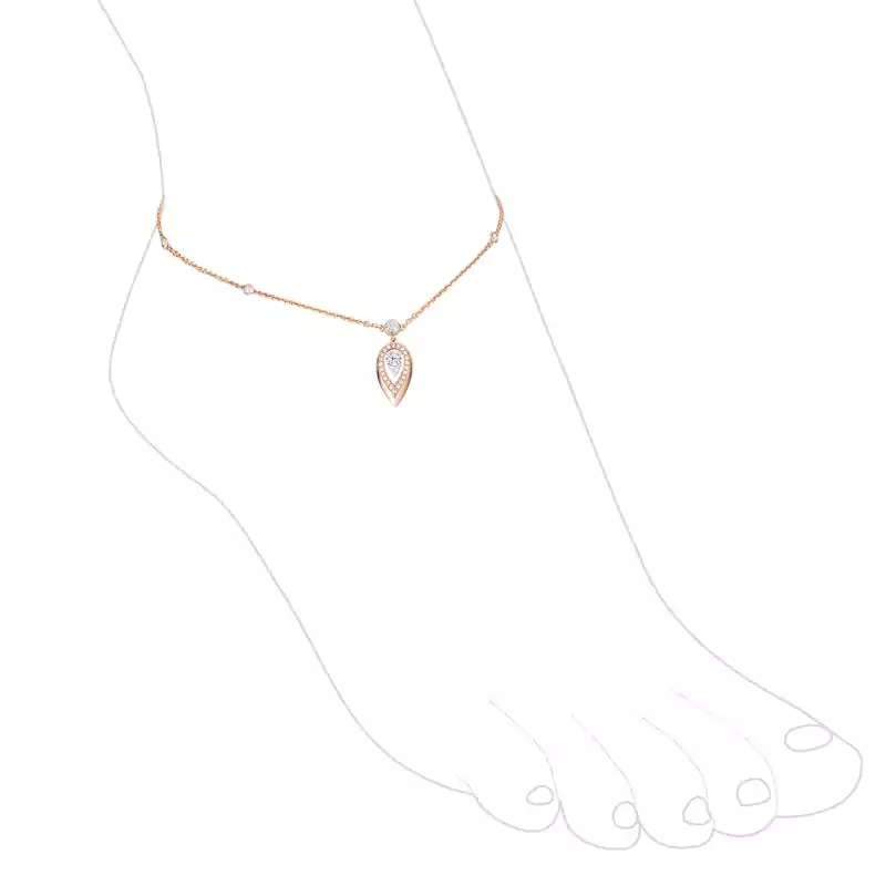 Fiery ankle bracelet Pink Gold For Her Diamond Bracelet 14138-PG