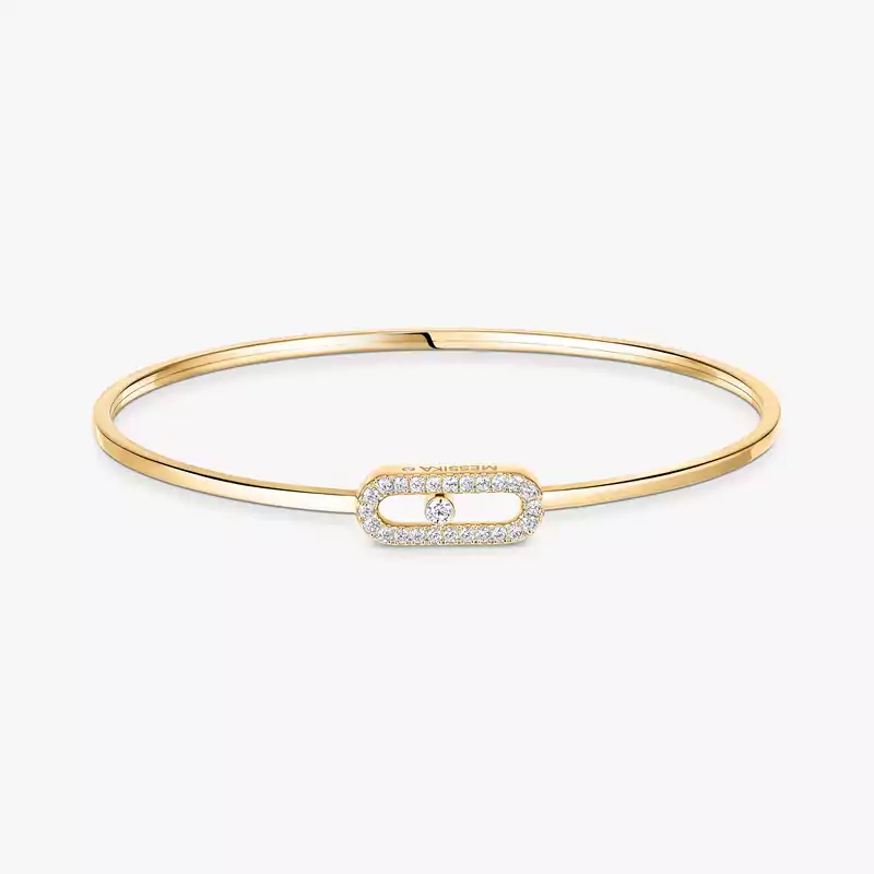 Move Uno Pavé Flex Bangle Yellow Gold For Her Diamond Bracelet 11134-YG