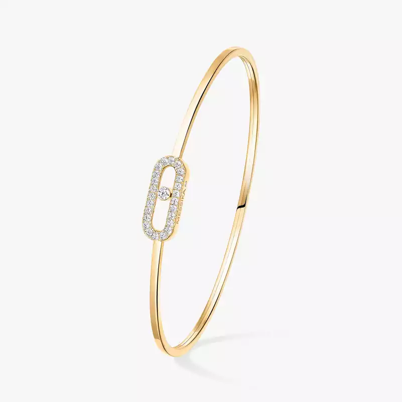 Move Uno Pavé Flex Bangle Yellow Gold For Her Diamond Bracelet 11134-YG