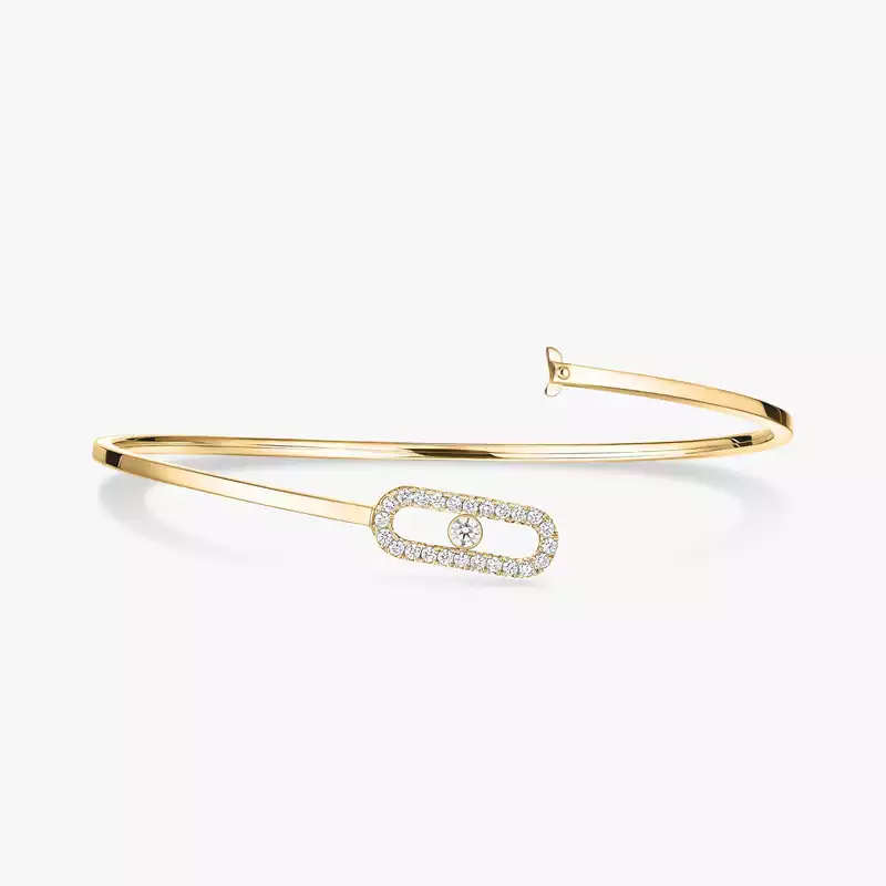 Move Uno Pavé Flex Bangle Yellow Gold For Her Diamond Bracelet 11134-YG