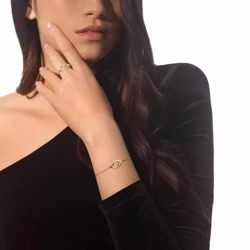 Pulsera Mujer Oro amarillo Diamante Pulsera Lucky Eye 10034-YG