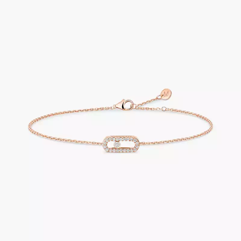 Bracelet Femme Or Rose Diamant Bracelet Messika CARE(S) Pavé 12075-PG