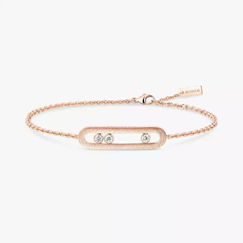 Bracelet Femme Or Rose Diamant Move Classique Ciselé 14586-PG
