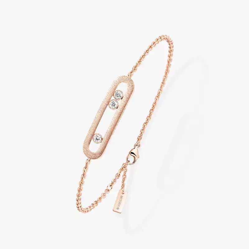 Bracelet Femme Or Rose Diamant Move Classique Ciselé 14586-PG