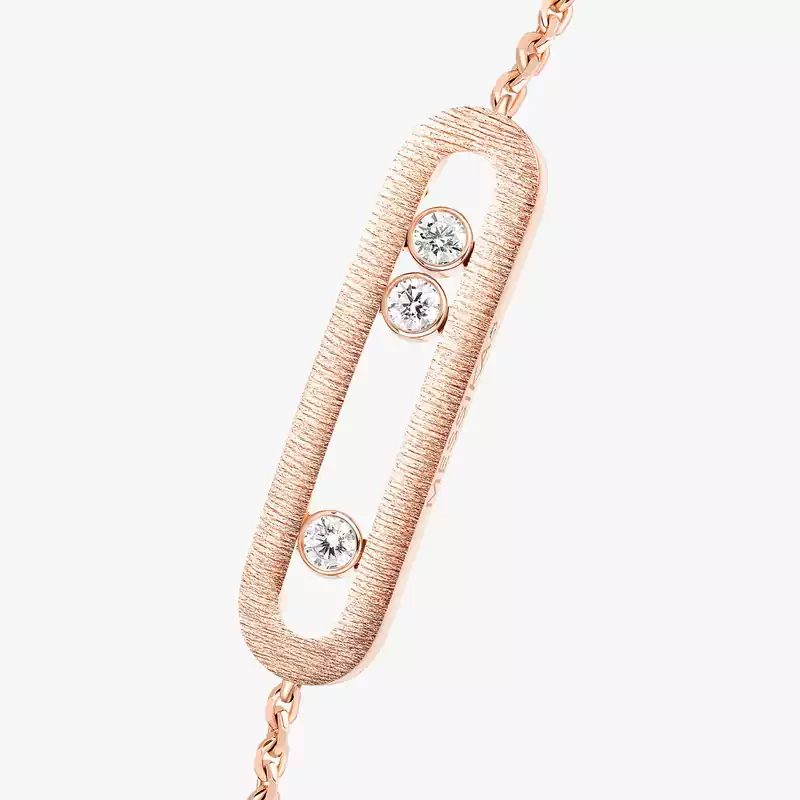 Bracelet Femme Or Rose Diamant Move Classique Ciselé 14586-PG