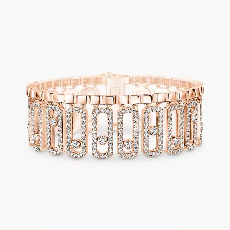 Bracelet Femme Or Rose Diamant Move Iconica Pavé 12977-PG