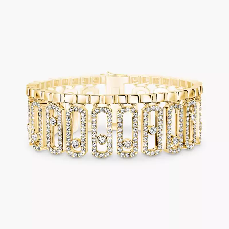 Bracelet Femme Or Jaune Diamant Move Iconica Pavé 12977-YG
