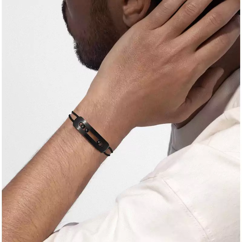 Move Titanium Black XL Cord Black Titanium For Her Diamond Bracelet 12534-TB