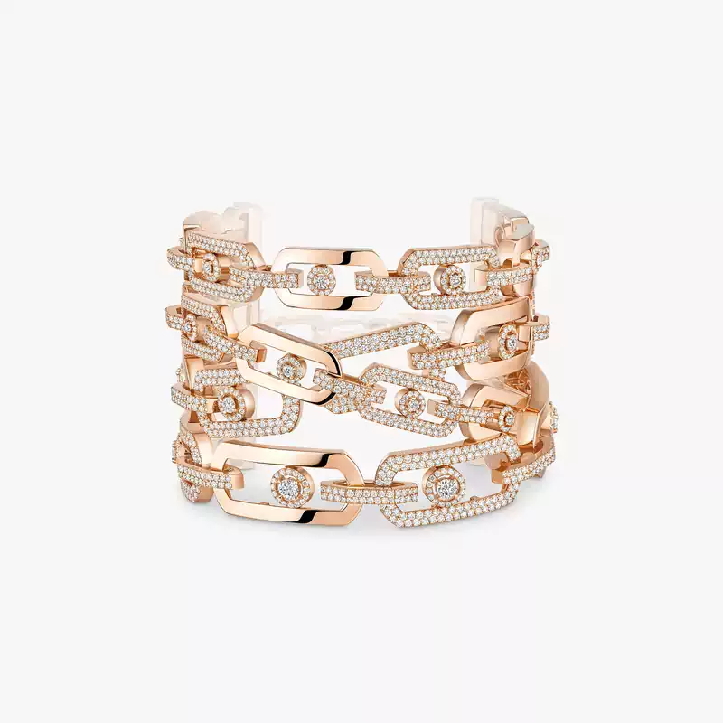 Bracelet Femme Or Rose Diamant Manchette So Move 14479-PG