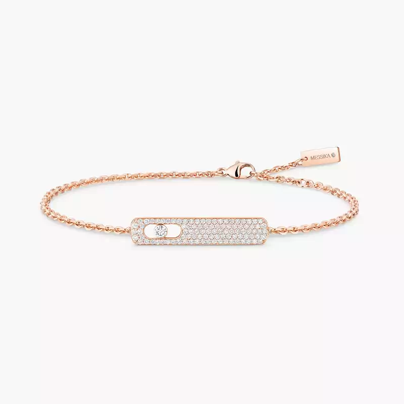 Pulsera Mujer Oro rosa Diamante Pulsera con pavé My First Diamond 07535-PG