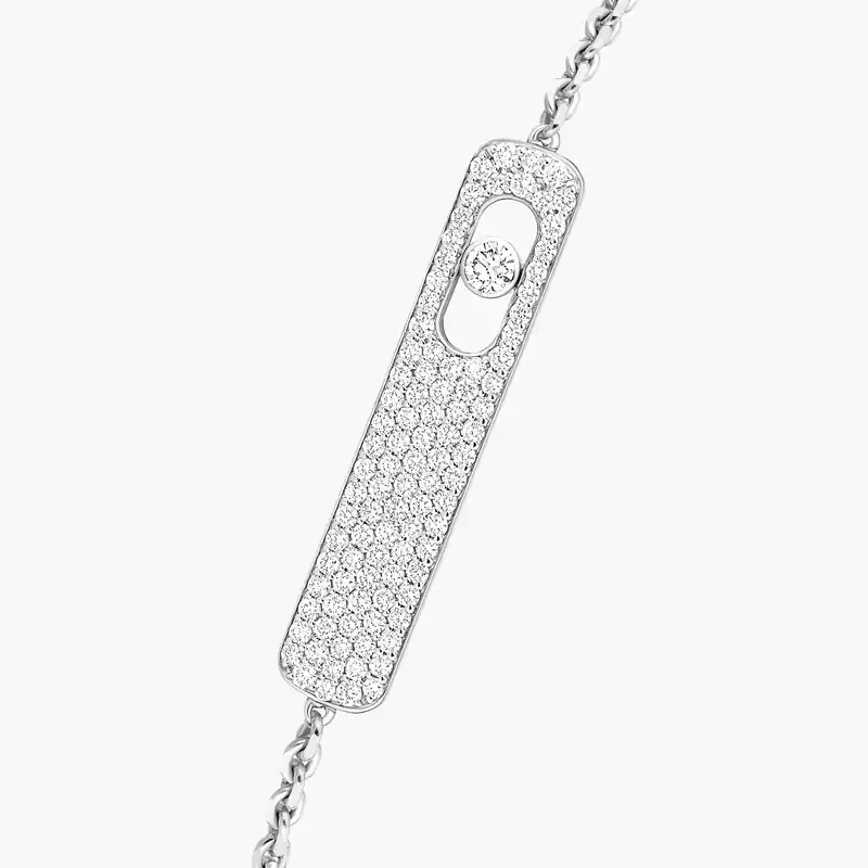 Bracelet Femme Or Blanc Diamant My First Diamond Pavé  07535-WG