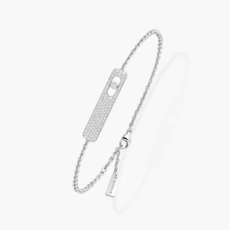 Bracelet Femme Or Blanc Diamant My First Diamond Pavé  07535-WG