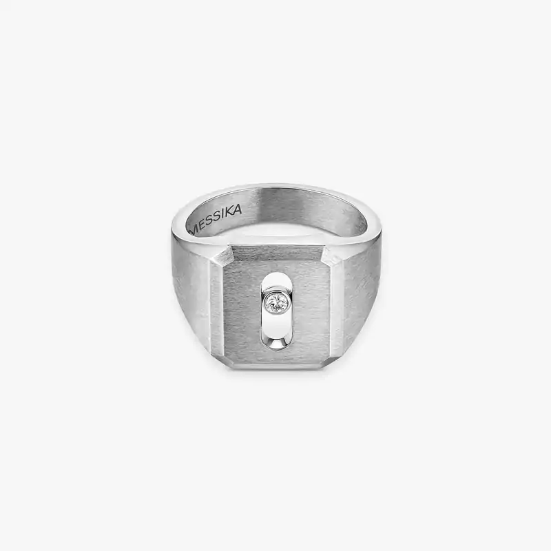 Move Titanium Natural Signet Ring Natural Titanium For Him Diamond Ring 13771-TN