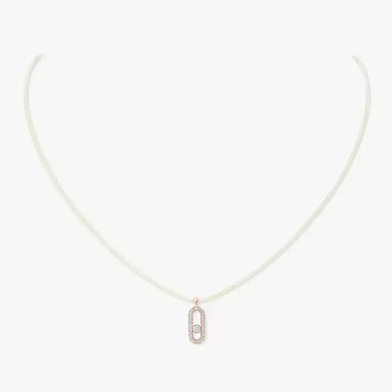 Messika CARE(S) Schnur Creme Mit Diamanten Ausgefasst Für sie Diamant Kette Roségold 14104-PG