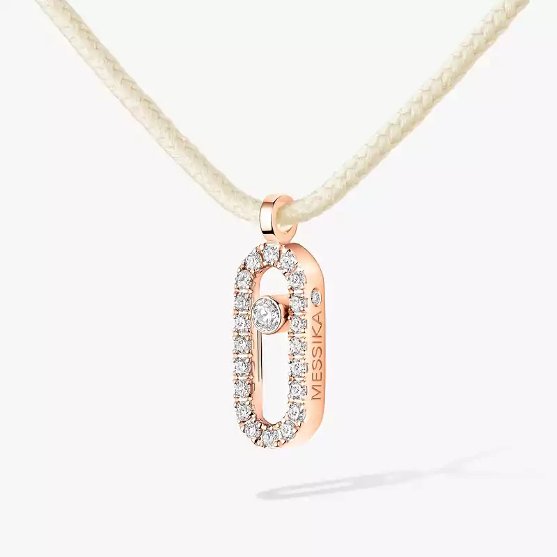 Messika CARE(S) Schnur Creme Mit Diamanten Ausgefasst Für sie Diamant Kette Roségold 14104-PG
