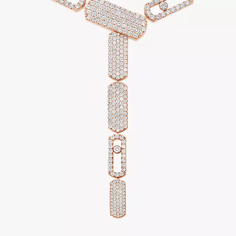 Imperial Move LM Pavé Tie Necklace Pink Gold For Her Diamond Necklace 14151-PG