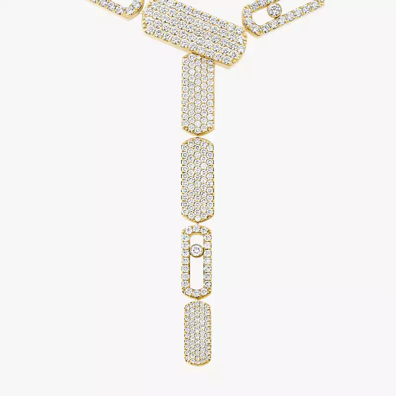 Imperial Move LM Pavé Tie Necklace Yellow Gold For Her Diamond Necklace 14151-YG