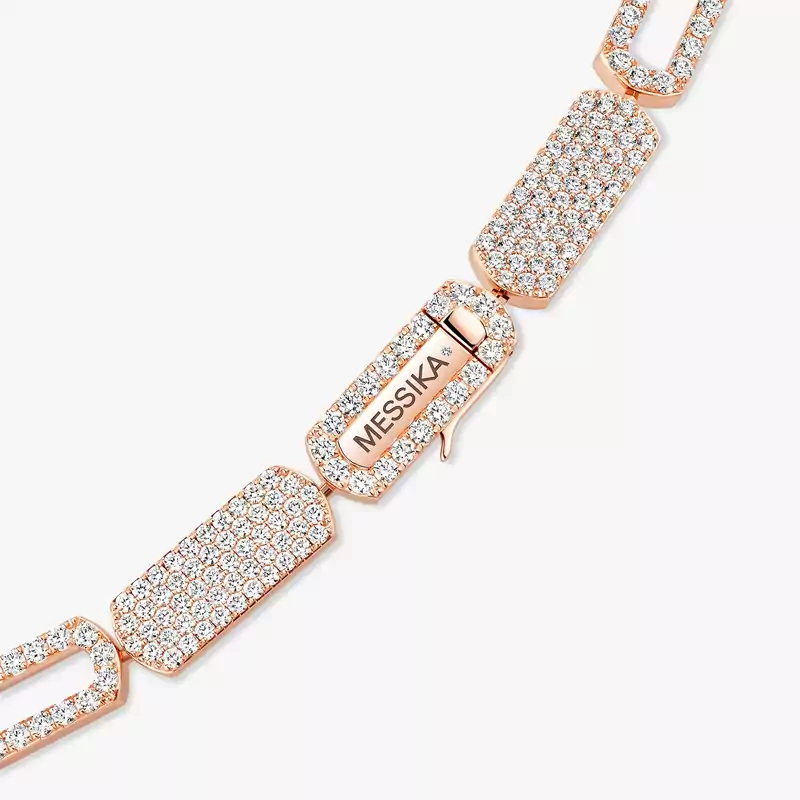 Imperial Move LM Pavé Tie Necklace Pink Gold For Her Diamond Necklace 14151-PG