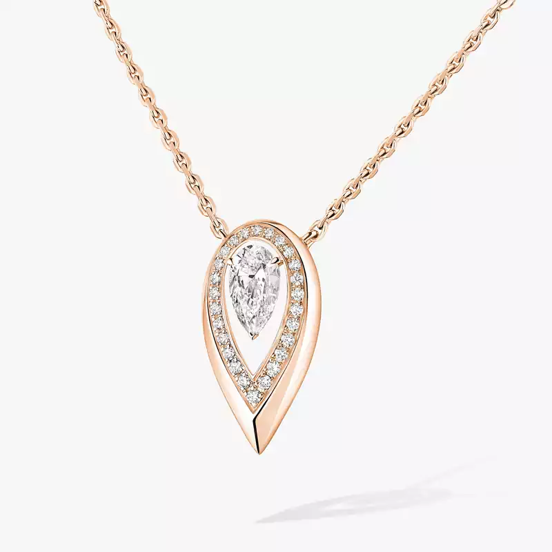 Collier Femme Or Rose Diamant Fiery 0,40ct 14266-PG