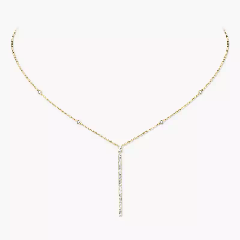 Gatsby Vertical Bar Yellow Gold For Her Diamond Necklace 05448-YG