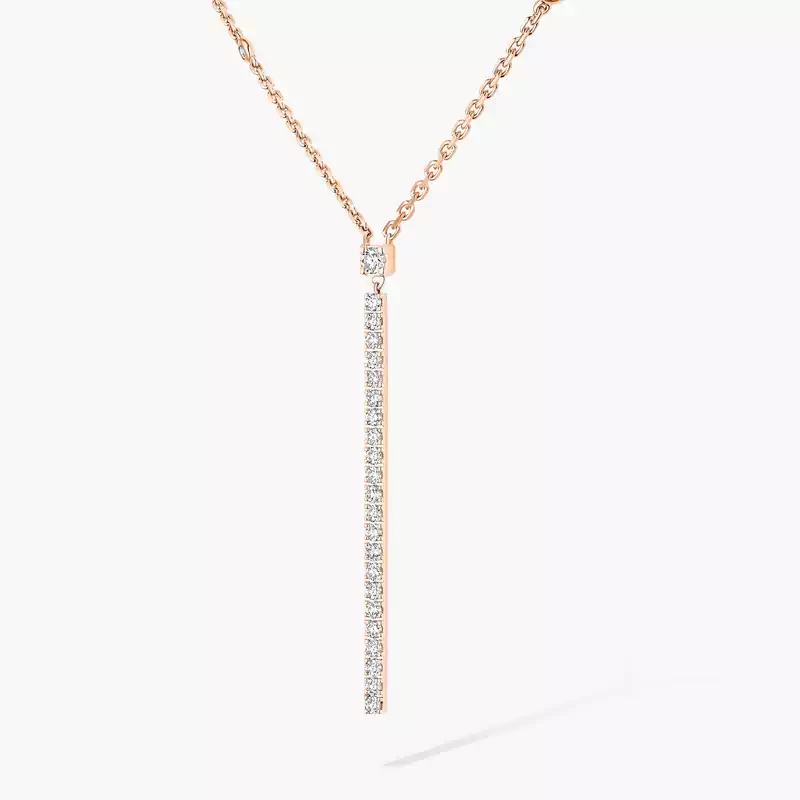 Gatsby Vertical Bar Pink Gold For Her Diamond Necklace 05448-PG
