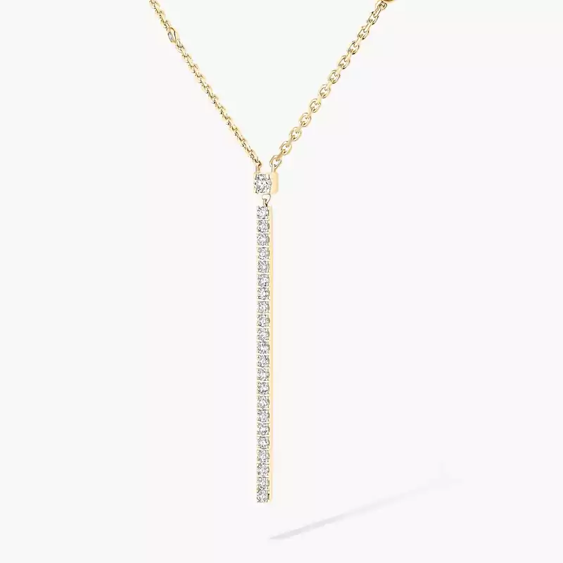Gatsby Vertical Bar Yellow Gold For Her Diamond Necklace 05448-YG