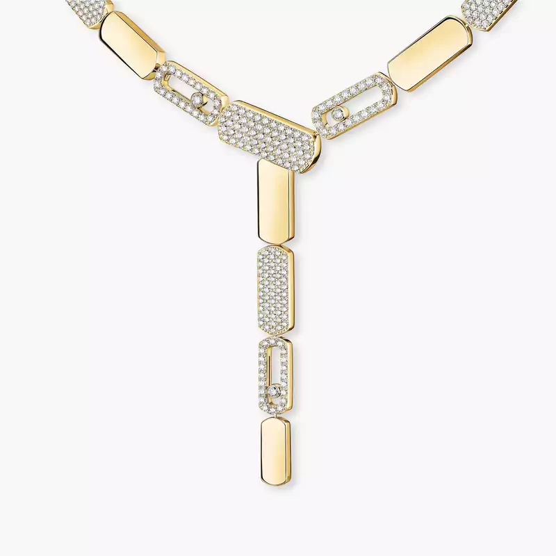 Necklace For Her Yellow Gold Diamond Imperial Move LM Tie Necklace 13726-YG