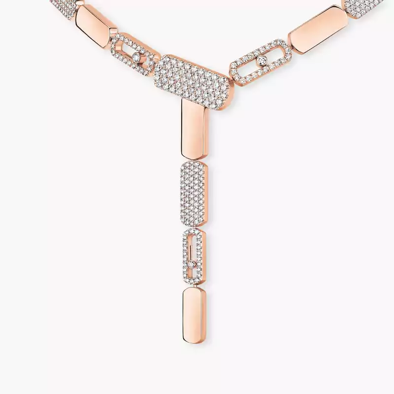 Collar Mujer Oro rosa Diamante Imperial Move Collar Corbata PM 14220-PG
