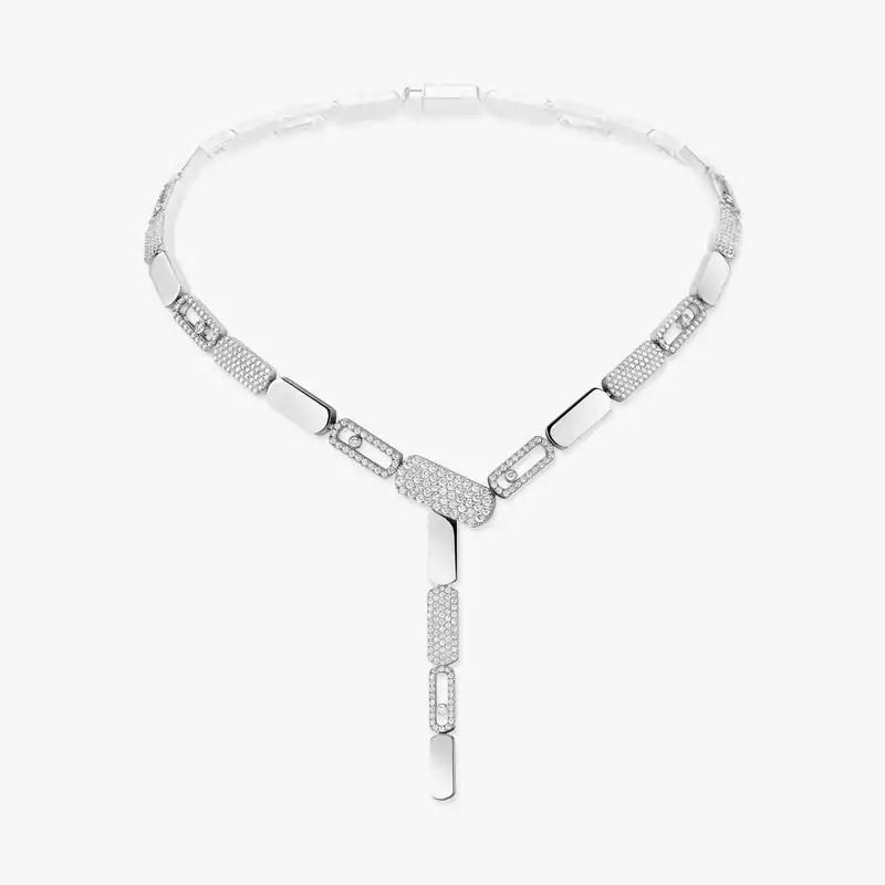 Imperial Move SM Tie Necklace White Gold For Her Diamond Necklace 14220-WG