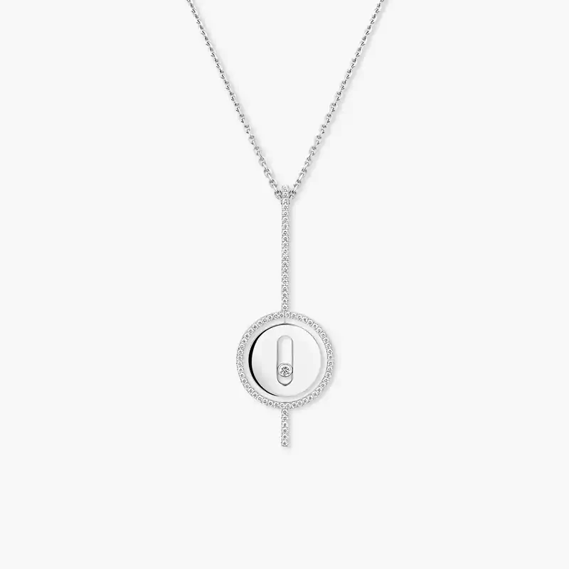 Lucky Move Arrow White Gold For Her Diamond Necklace 10113-WG