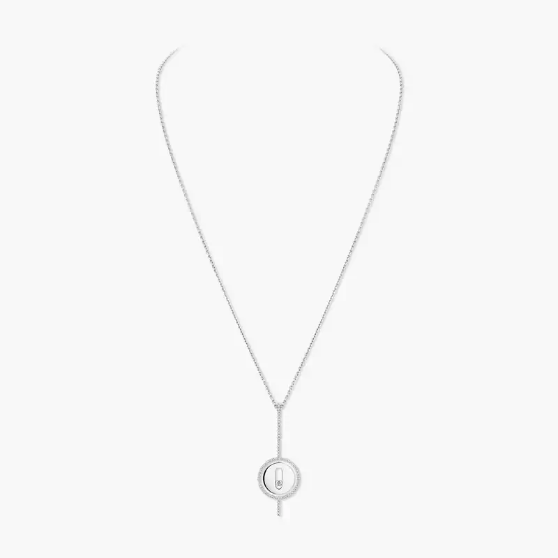 Lucky Move Arrow White Gold For Her Diamond Necklace 10113-WG