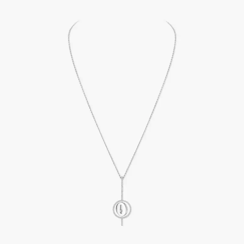 Lucky Move Arrow White Gold For Her Diamond Necklace 10113-WG