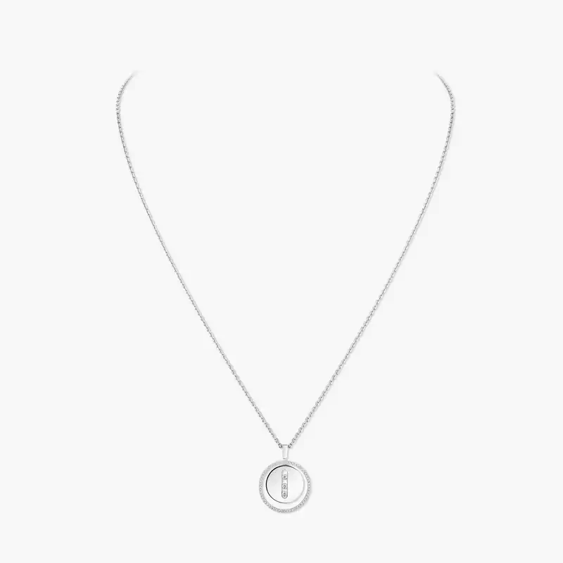 Collar Mujer Oro blanco Diamante Lucky Move MM 07394-WG