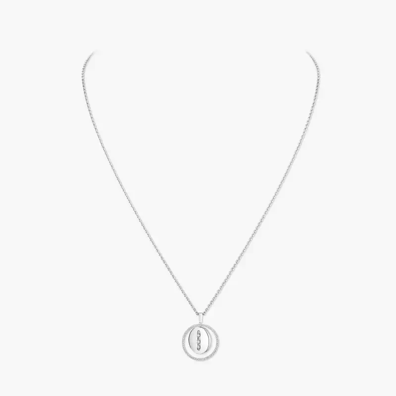 Collar Mujer Oro blanco Diamante Lucky Move MM 07394-WG