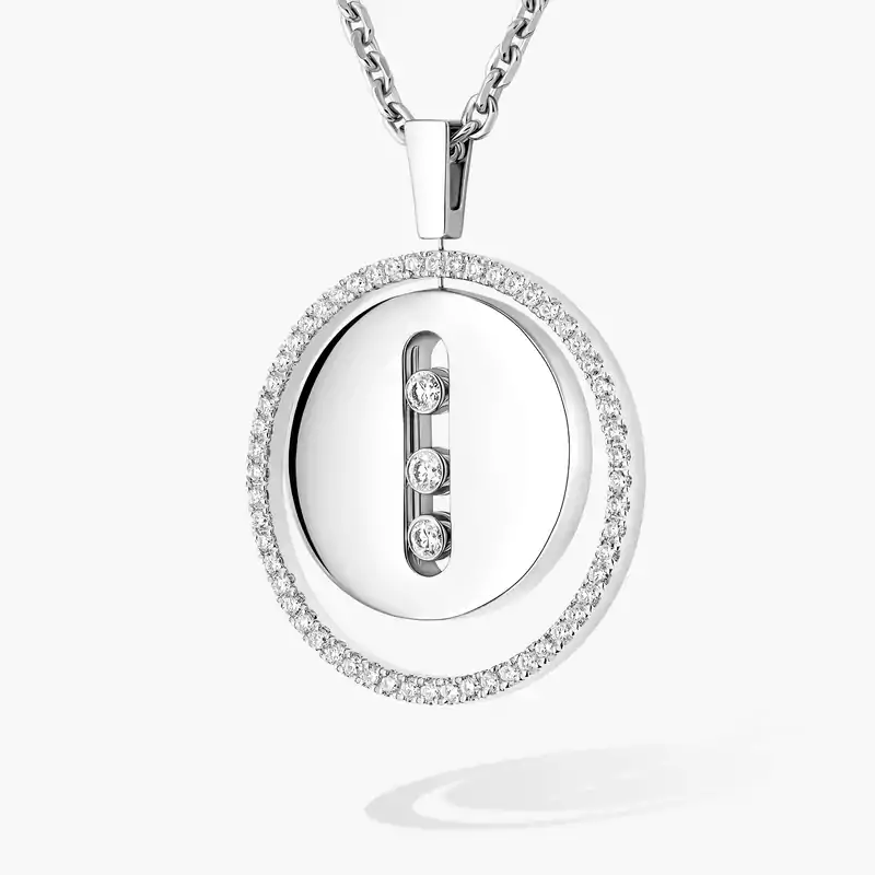 Collar Mujer Oro blanco Diamante Lucky Move MM 07394-WG