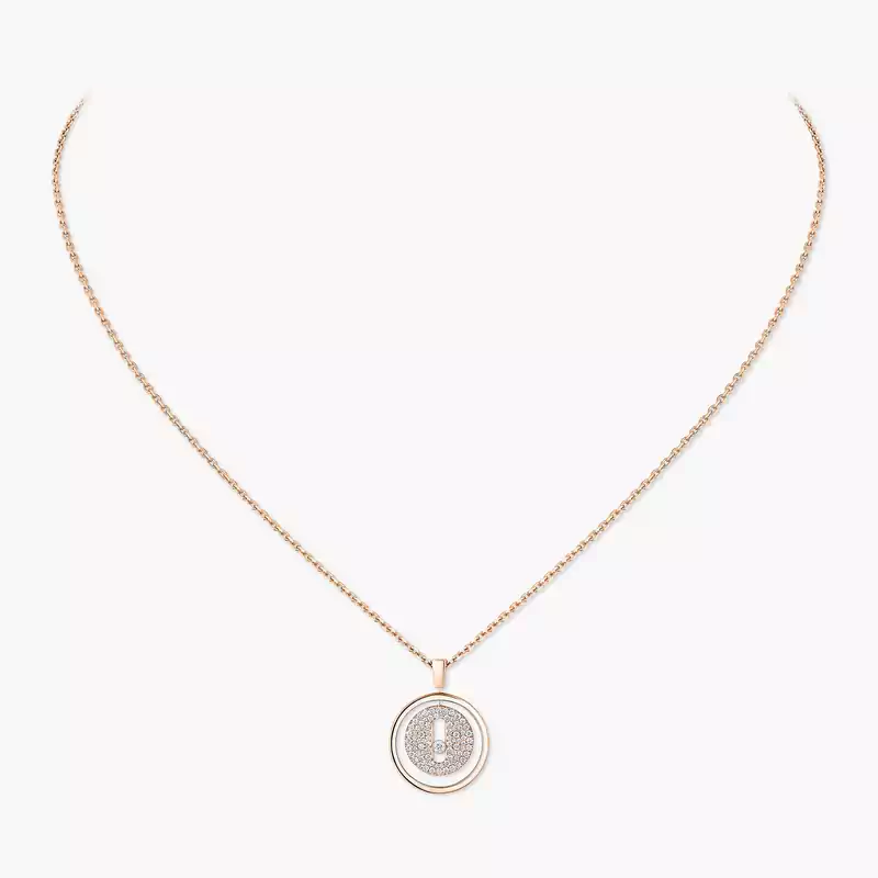 Lucky Move SM Pavé Pink Gold For Her Diamond Necklace 07397-PG