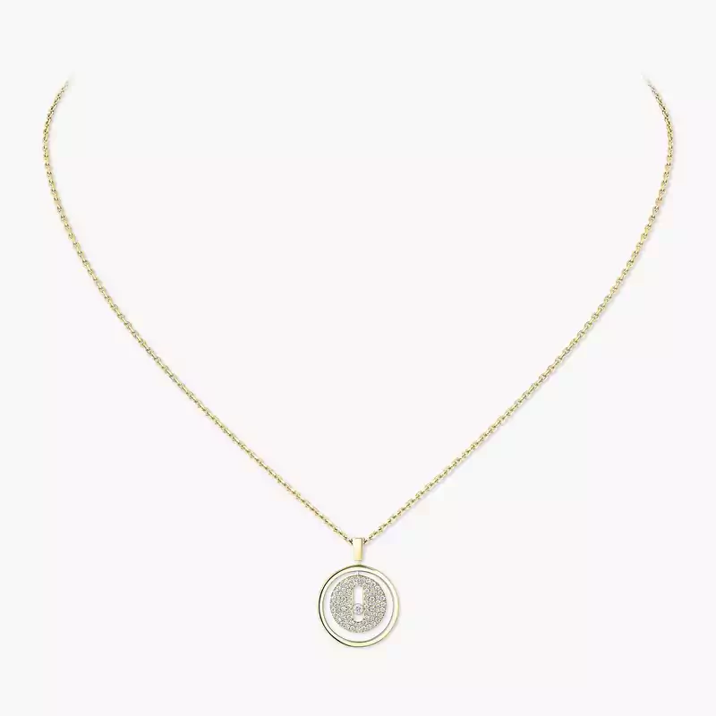 Lucky Move SM Pavé Yellow Gold For Her Diamond Necklace 07397-YG