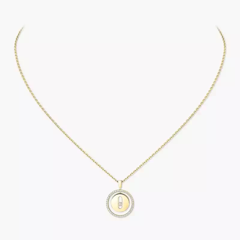 Necklace For Her Yellow Gold Diamond Lucky Move SM 07396-YG