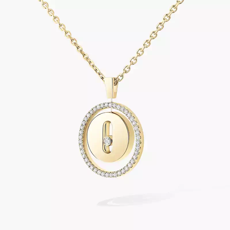 Necklace For Her Yellow Gold Diamond Lucky Move SM 07396-YG