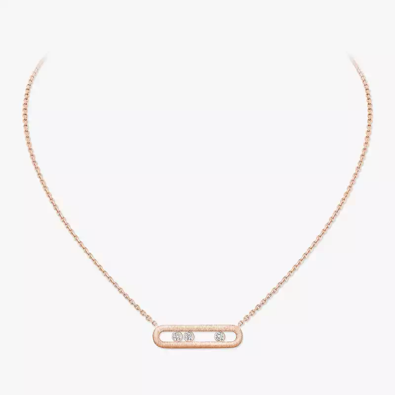 Collier Femme Or Rose Diamant Move Classique Ciselé 14667-PG