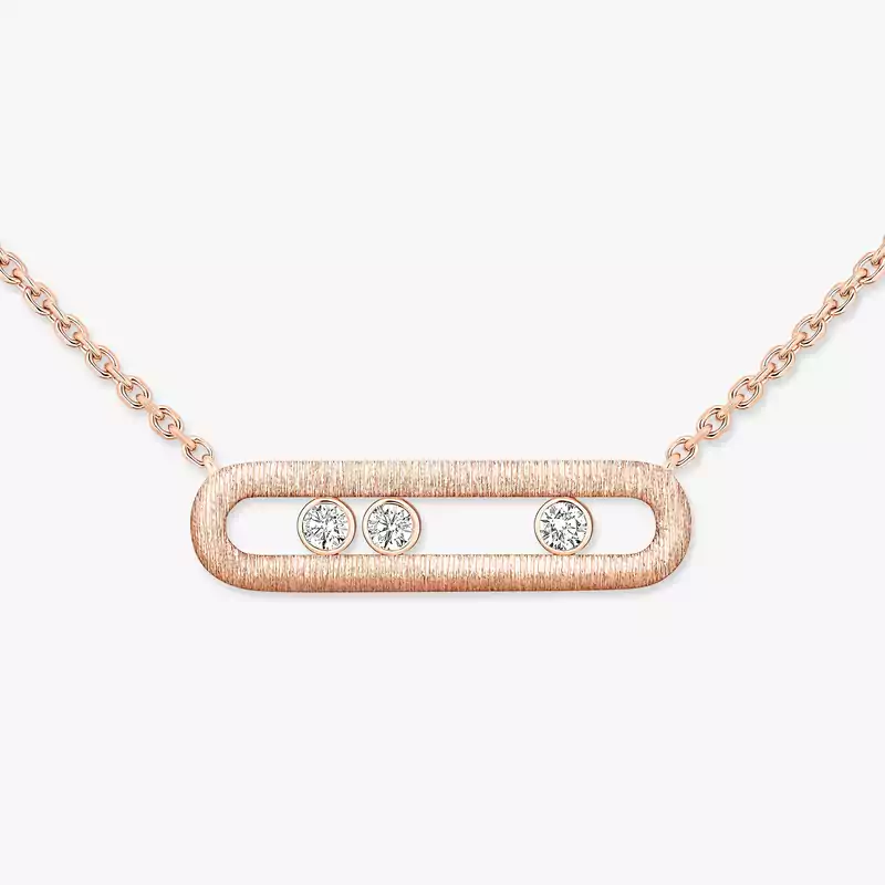 Collier Femme Or Rose Diamant Move Classique Ciselé 14667-PG