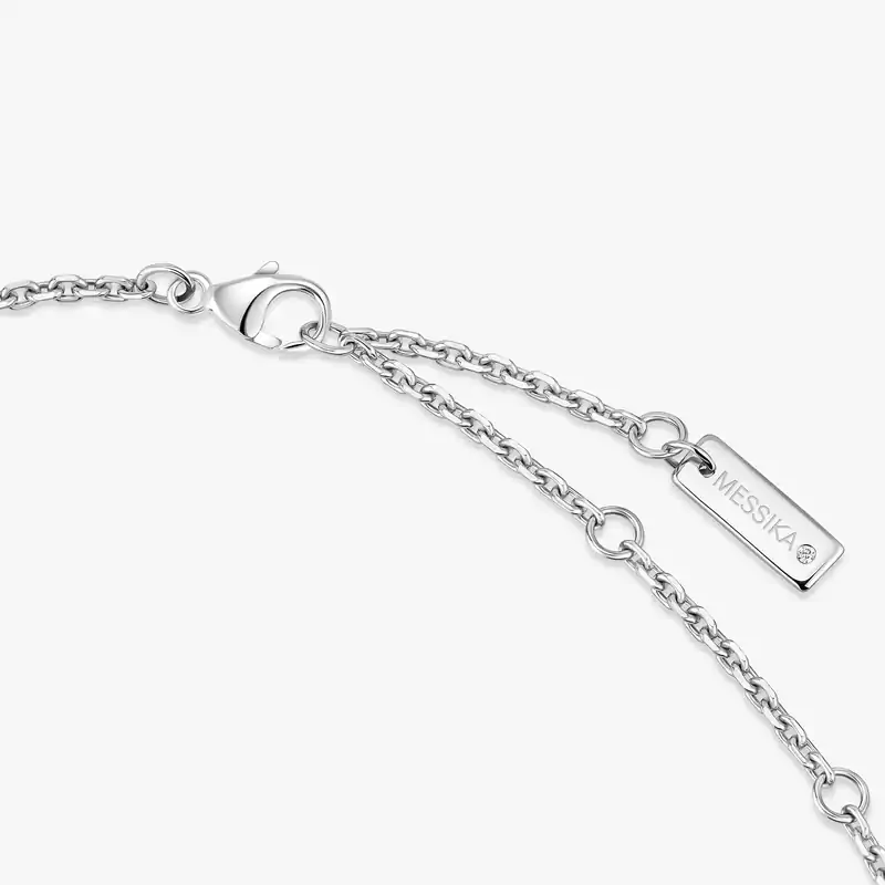 Collier Femme Or Blanc Diamant Move Classique Ciselé 14667-WG