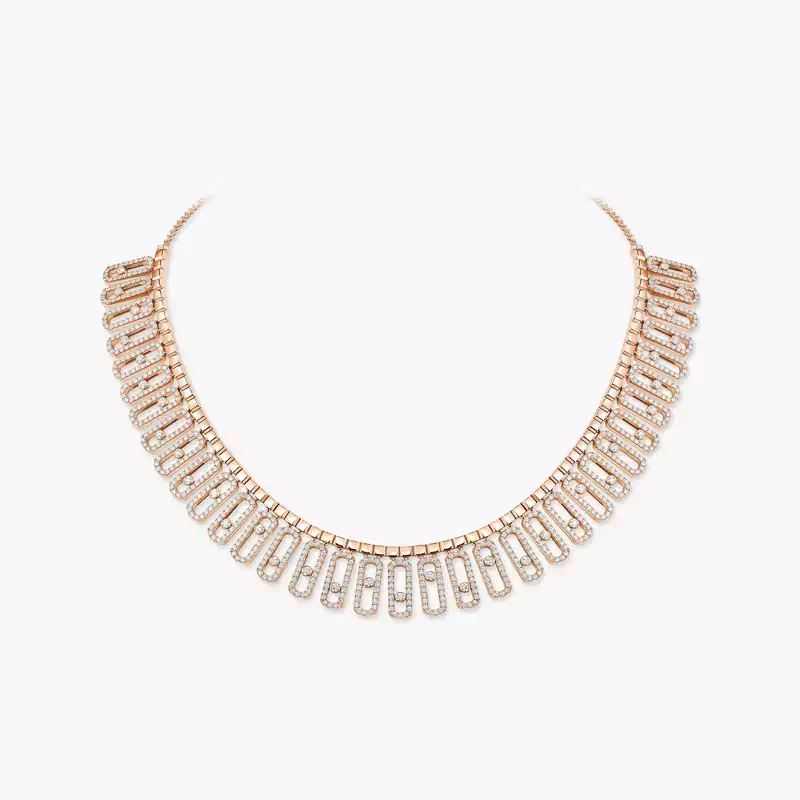 Collier Femme Or Rose Diamant Move Iconica Pavé 12699-PG