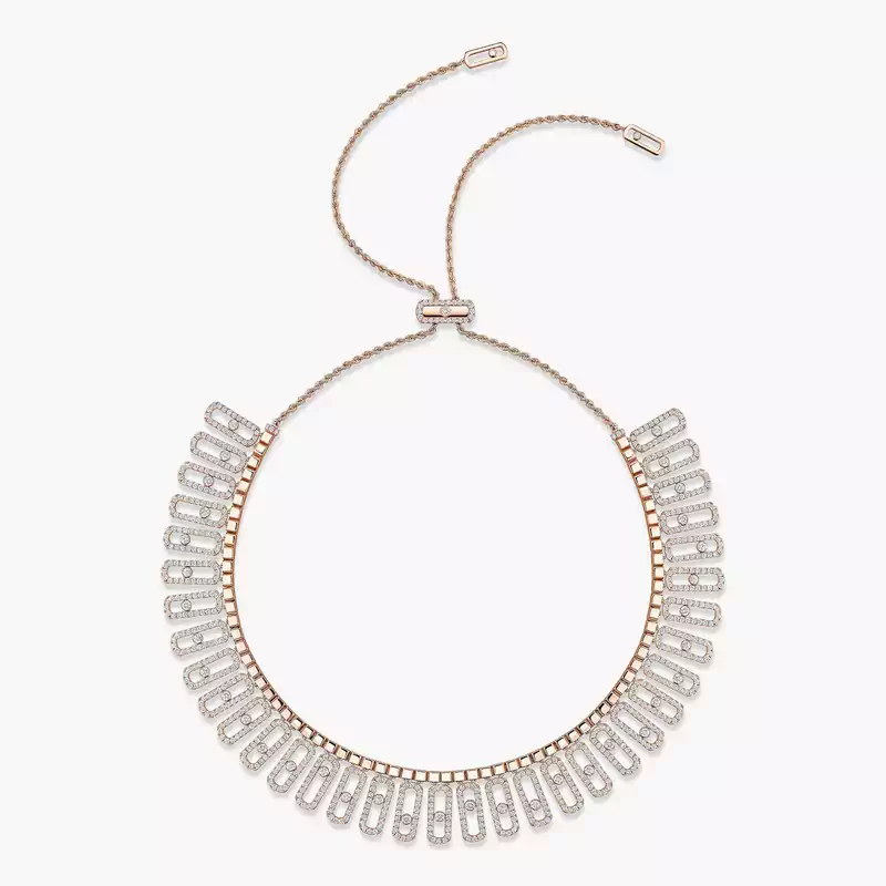 Collier Femme Or Rose Diamant Move Iconica Pavé 12699-PG